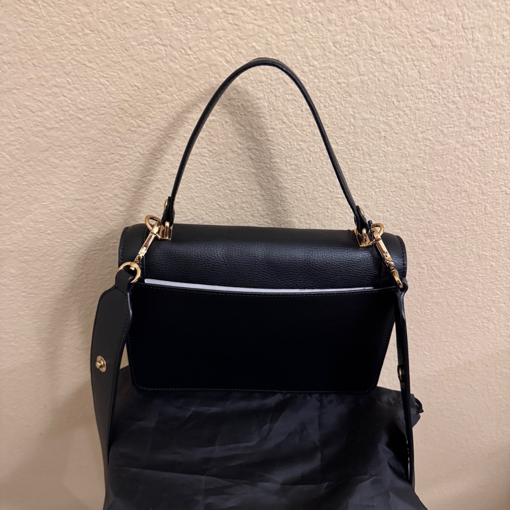 Women KARL LAGERFELD Edgy classic Dark Rock City Genuine Leather Crossbody purse - Picture 3 of 6
